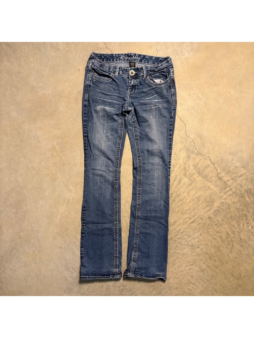 Y2K Ariya boot cut jeans washed blue denim women